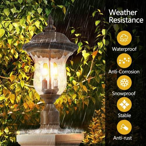 Vintage Outdoor Light Pole Lights, Waterproof Garden Patio Lights, Walkway & Driveway Lighting - One Piece No Bulb - www.Shopthatapp.com