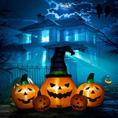 Outsunny 73L Inflatable Halloween Decoration,5 Pumpkin, Blow Up Outdoor LED Yard Display, Waterproof - www.Shopthatapp.com