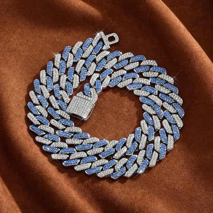 Box Buckle 14mm Bar Cuban Link Chain Bracelet and Necklace 2pcs - www.Shopthatapp.com