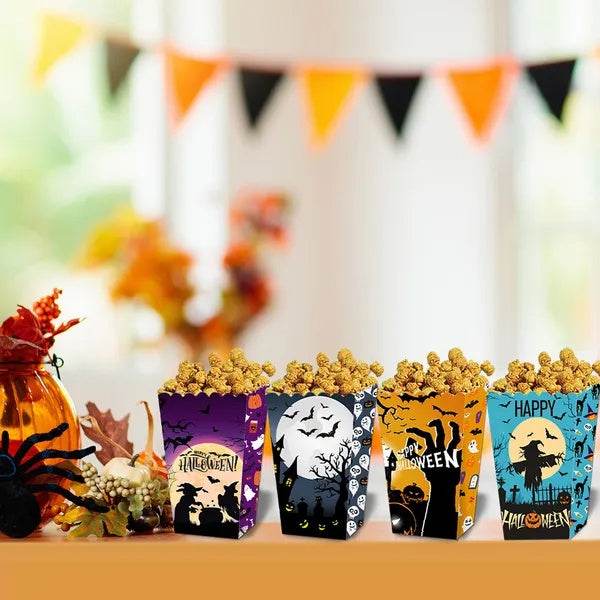 12Pcs Halloween Popcorn Box 3 Designs Spooky Halloween Trick Or Treat Boxes Bloody Theme Party Favor Snack Boxes Candy Cookie Container Paper Boxes For Halloween Holiday Party Supply - www.Shopthatapp.com