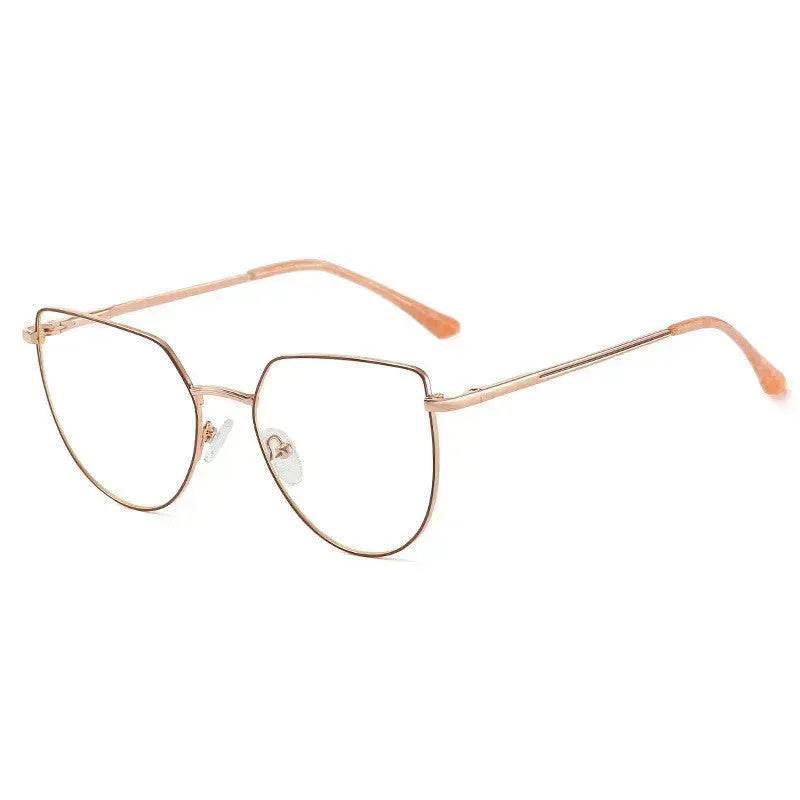 Women's Plate Anti-Blue Light Glasses Fashion Metal Large Frame - www.Shopthatapp.com