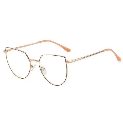 Women's Plate Anti-Blue Light Glasses Fashion Metal Large Frame - www.Shopthatapp.com