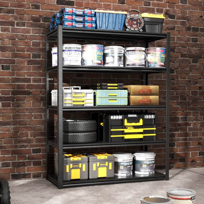 Tier Metal Shelves For Storage Garage Shelving 2000LBS Heavy Duty Storage Shelves Adjustable Garage Shelf Industrial Shelving Unit Storage Utility Rack,Black - www.Shopthatapp.com