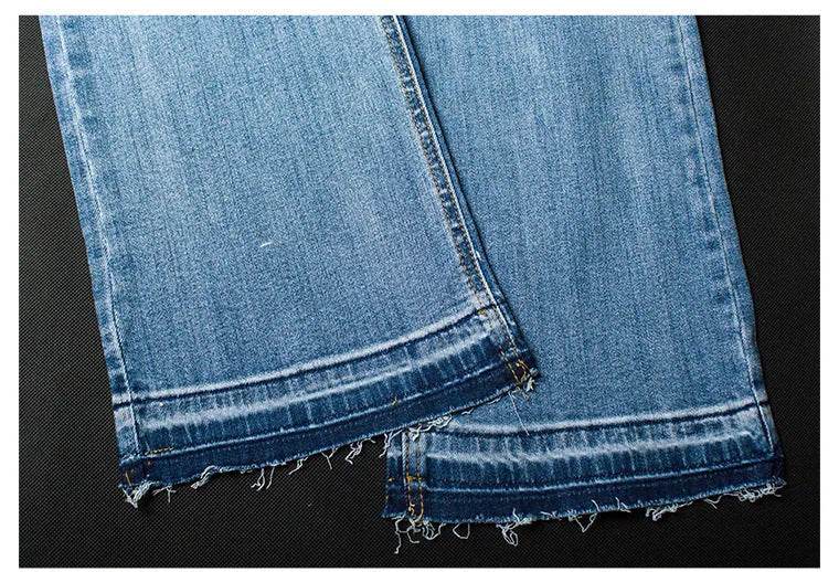 Women's Washed Elastic Loose Wide Leg Ankle-length Bootcut Jeans - www.Shopthatapp.com