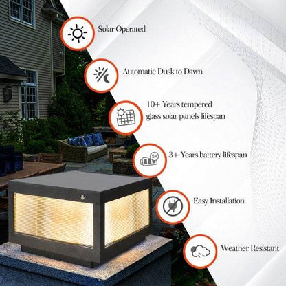 Solar Wall Light With Dimmable LEDs Landscape Pathway Light - www.Shopthatapp.com