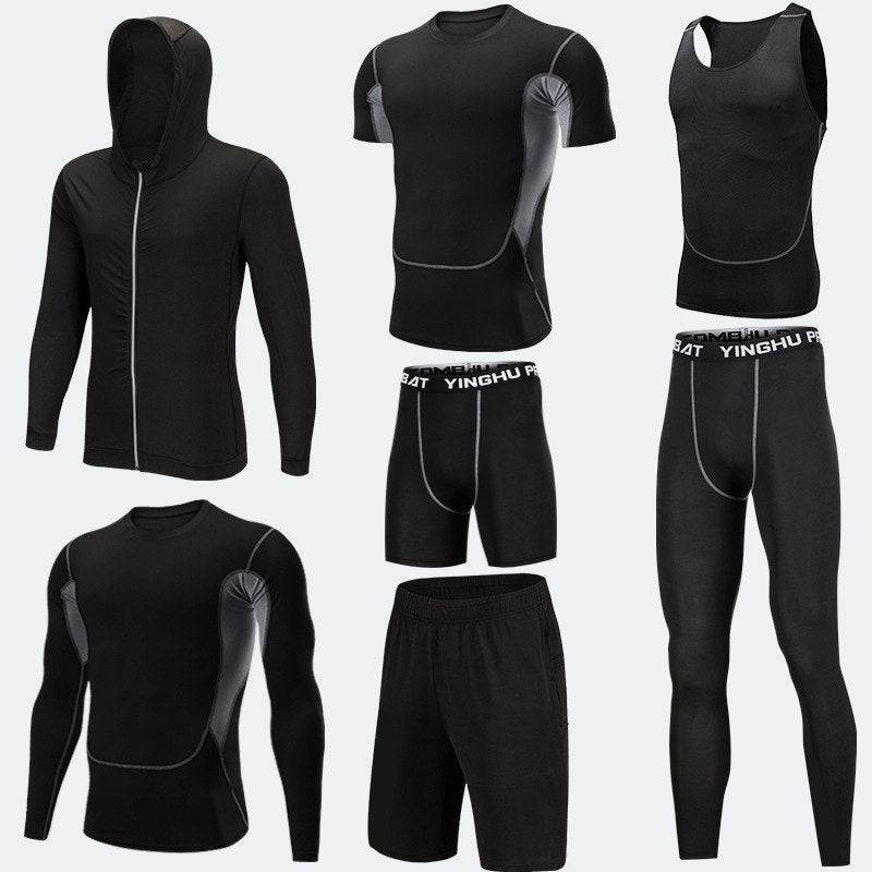 Compression Sport Fitness Workout Gym Outfit 7pcs set for men