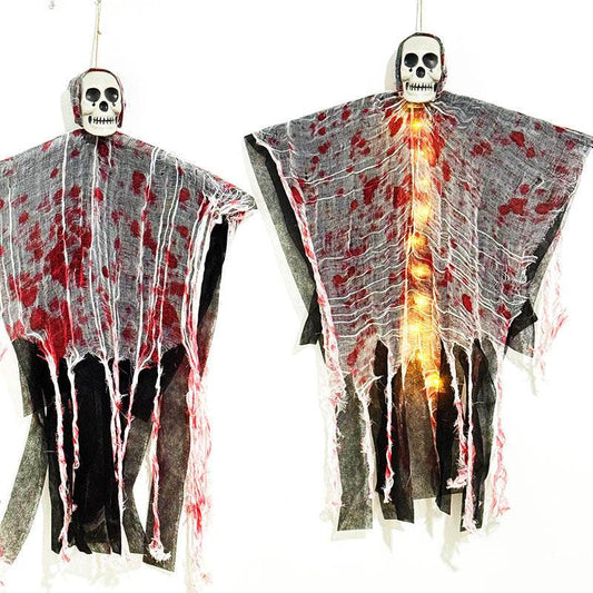 Halloween Decoration Blood-dyed Luminous Skull Hanging Ghost Outdoor Ornaments - www.Shopthatapp.com