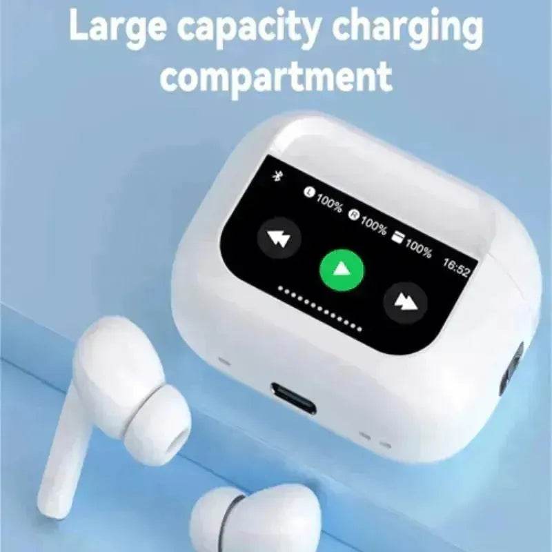 Touch Screen Bluetooth Headset With Screen TWS Active Noise Reduction - www.Shopthatapp.com