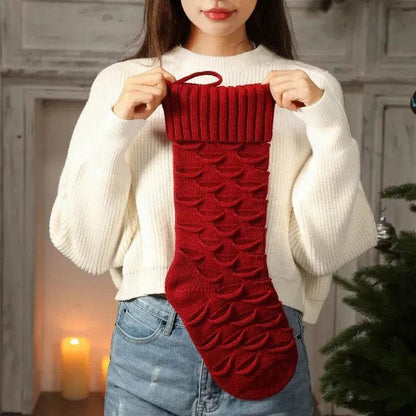 Christmas Gift Bag Decorative Socks Knitted Hanging Decoration - www.Shopthatapp.com