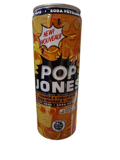 Pop Jones Prebiotic Orange and Cream Soda 355ML - Canadian Edition - www.Shopthatapp.com