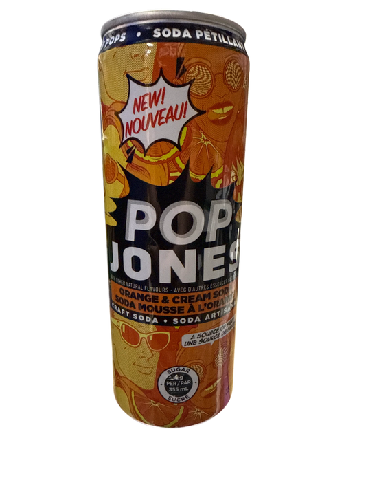 Pop Jones Prebiotic Orange and Cream Soda 355ML - Canadian Edition - www.Shopthatapp.com