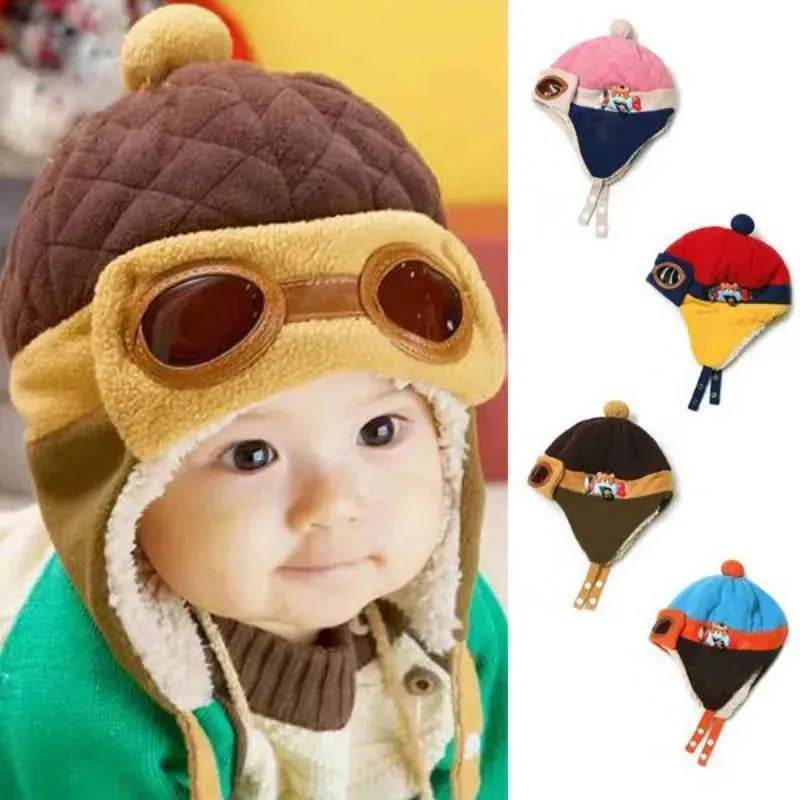 Baby and Toddler Winter hat Hooded Winter Pilot  Beanie Warm baby cap - www.Shopthatapp.com