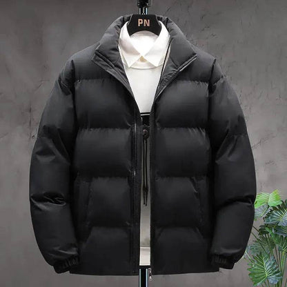 Winter Cotton padded Velvet Thick Stand Collar Rain Puffer Jacket for men - www.Shopthatapp.com
