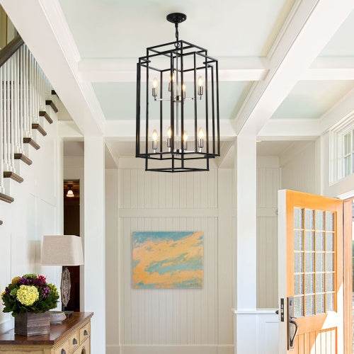 8 Lantern Tiered Chandeliers, Industrial Farmhouse Chandeliers - www.Shopthatapp.com