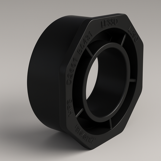 LESSO ABS Flush Bushing — Spigot × Hub DWV | 2″×1-1/2″, 3″×1-1/2″, 3″×2″ | ASTM D2661, CSA B181.1, cUPC - www.Shopthatapp.com