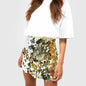 High Waist Sequined Mini Skirt - www.Shopthatapp.com
