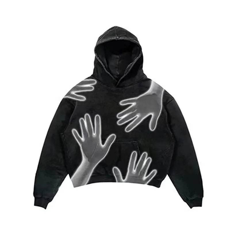 Men's And Women's Fashion Punk Design Fleece Printed Hoodie top - www.Shopthatapp.com