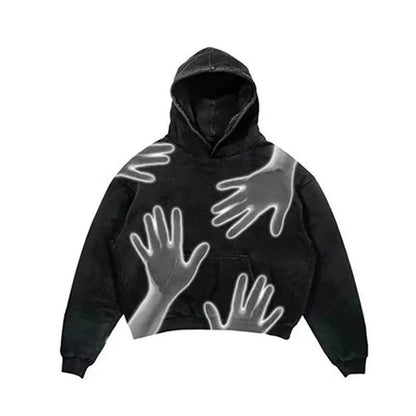 Men's And Women's Fashion Punk Design Fleece Printed Hoodie top - www.Shopthatapp.com