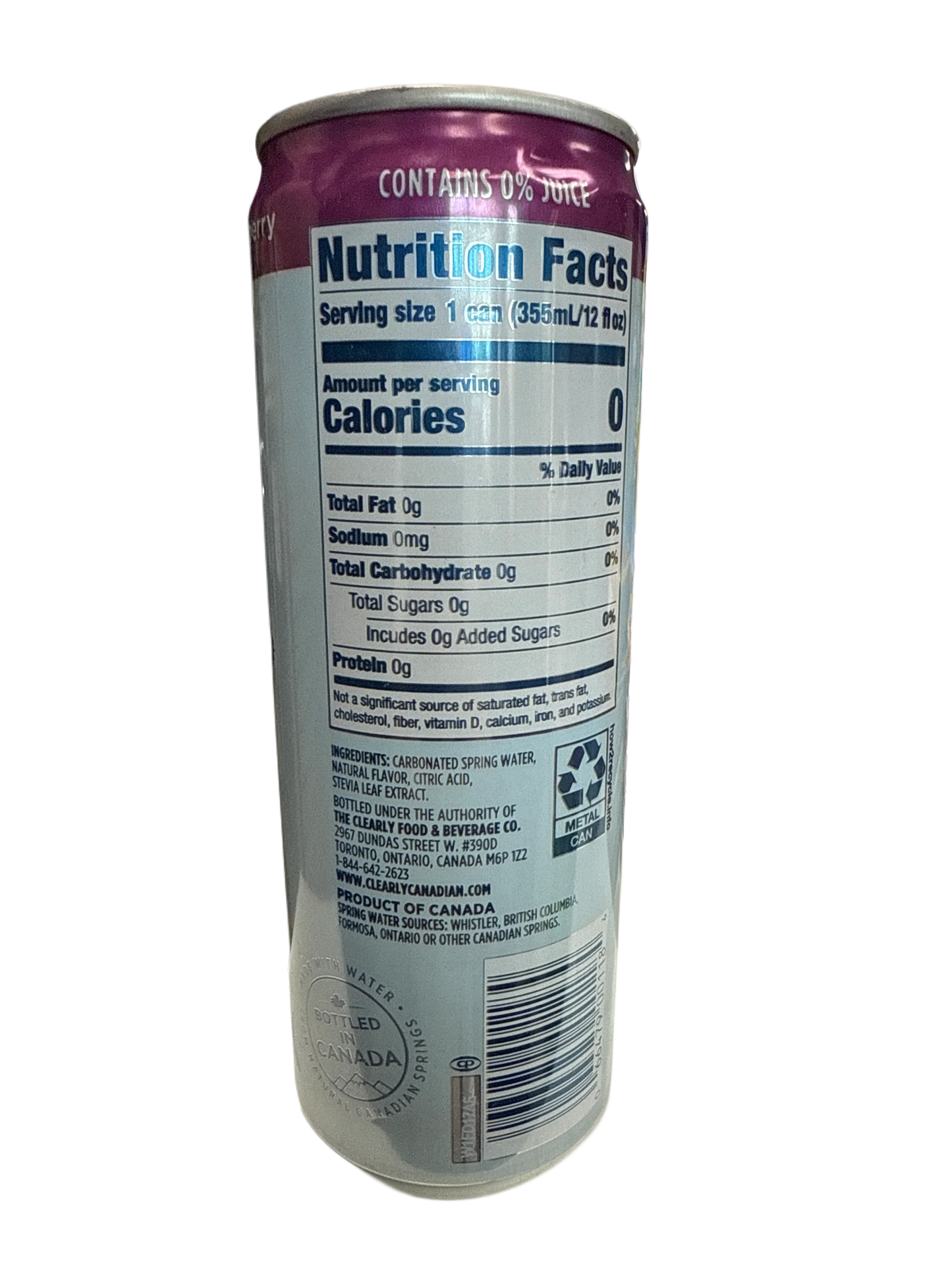 Clearly Canadian Zero Sugar Forest Blackberry Flavour 355ML - Canadian Edition - www.Shopthatapp.com