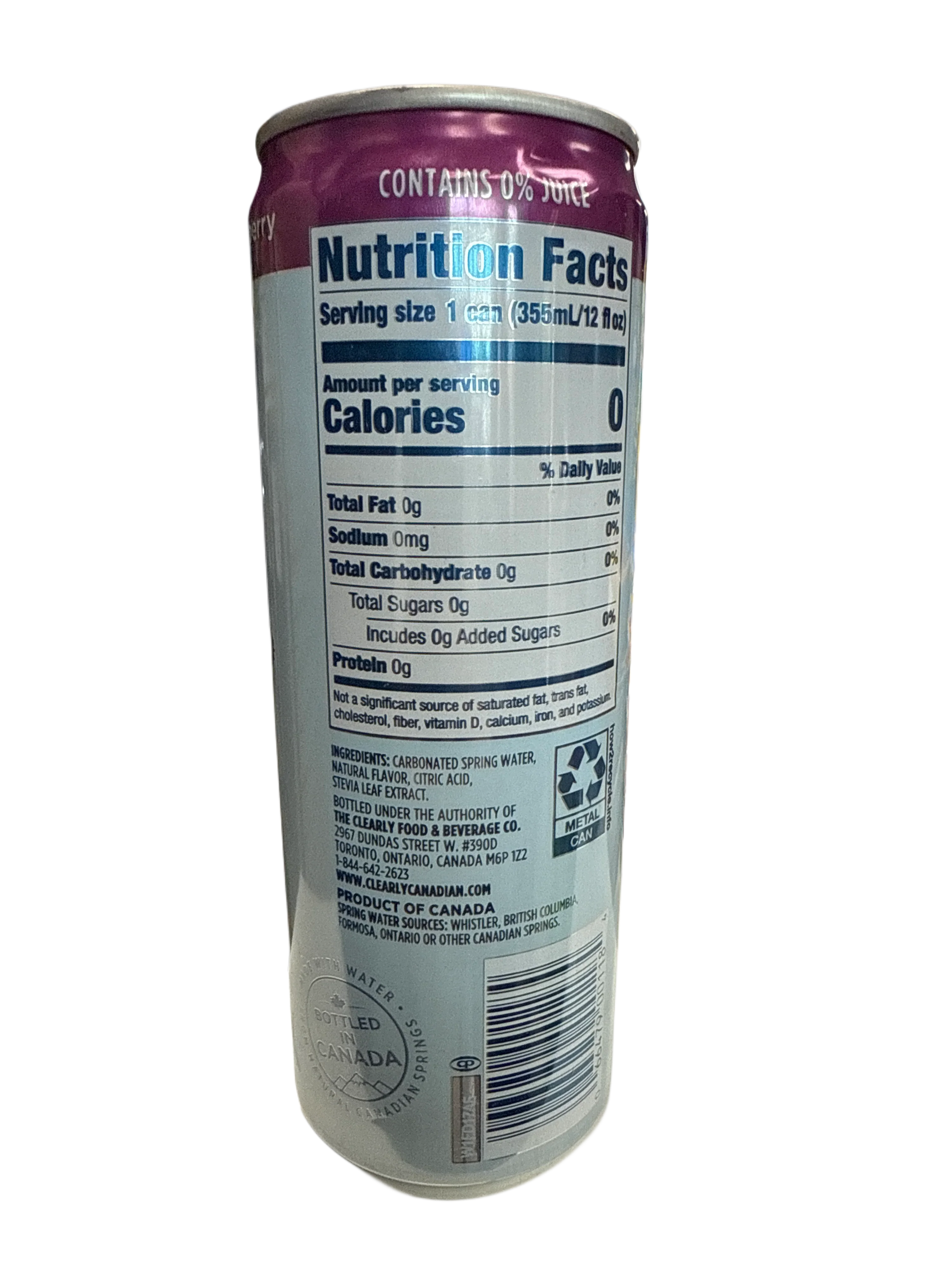 Clearly Canadian Zero Sugar Forest Blackberry Flavour 355ML - Canadian Edition - www.Shopthatapp.com