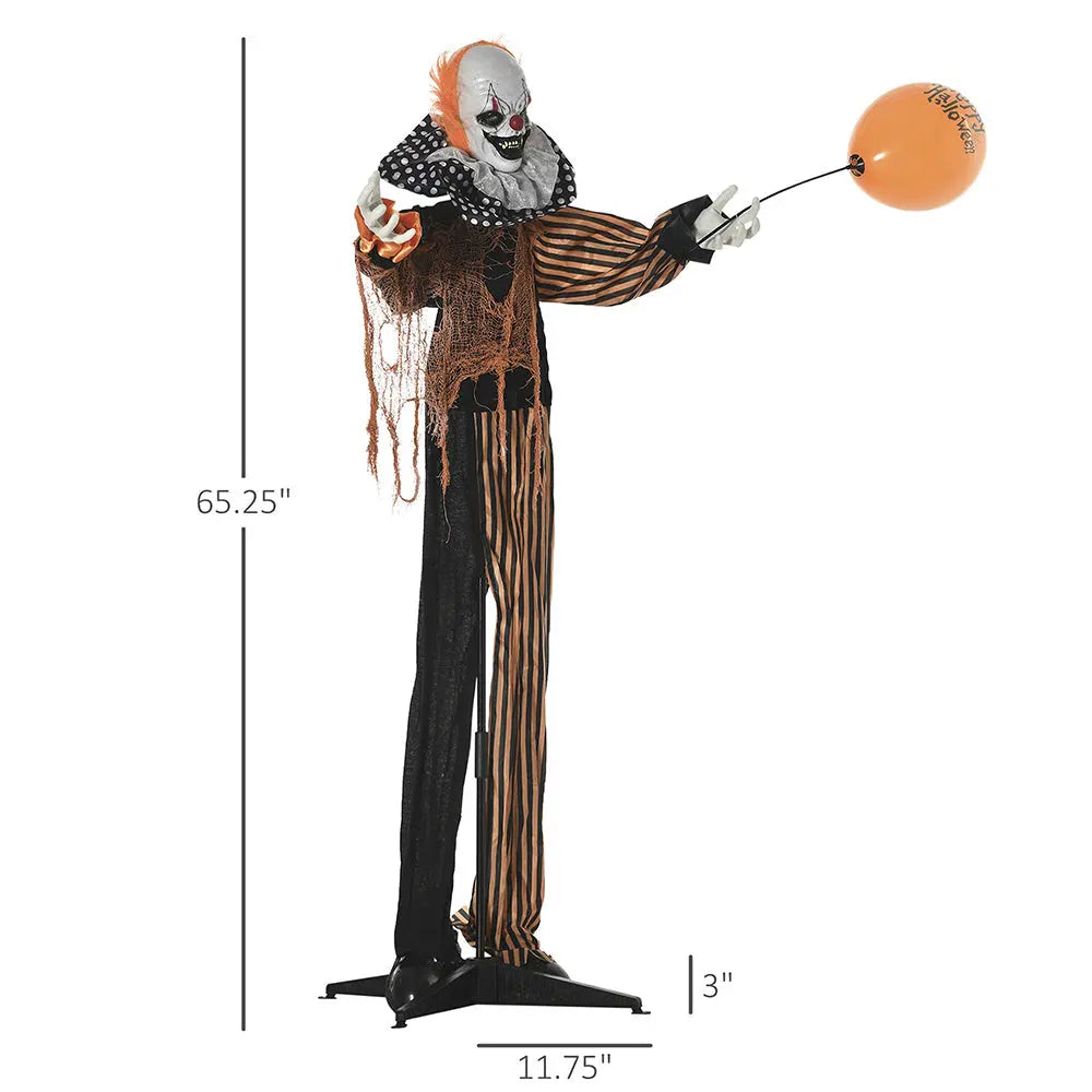 65inch Life Size Outdoor Halloween Decorations Talking Circus Clown With A Balloon, Animated Prop With Sound And Motion Activated, Light Up Eyes, Laughter - www.Shopthatapp.com