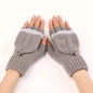Wool Fingerless Gloves Women's Warm Fashionable Knitted Half Finger Oversleeves - www.Shopthatapp.com