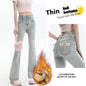 High Waist Light Blue Bootcut Jean pant women Flared Denim Pant - www.Shopthatapp.com