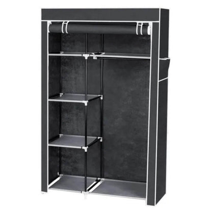 64 Portable Closet Storage Organizer Wardrobe Clothes Rack With Shelves Gray - www.Shopthatapp.com