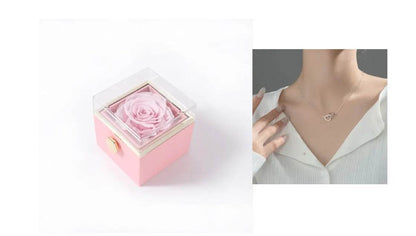 Fashion Acrylic Rotating  Valentine  Rose Jewelry gift  Box - www.Shopthatapp.com
