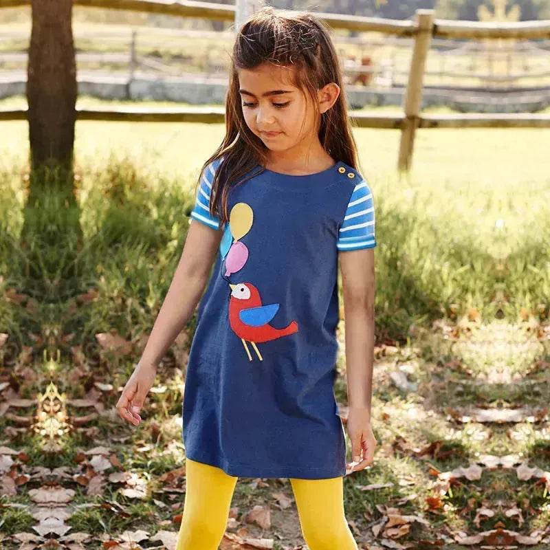 Casual Girls' Skirt gown  Cartoon Printed Cotton Dress for kids - www.Shopthatapp.com