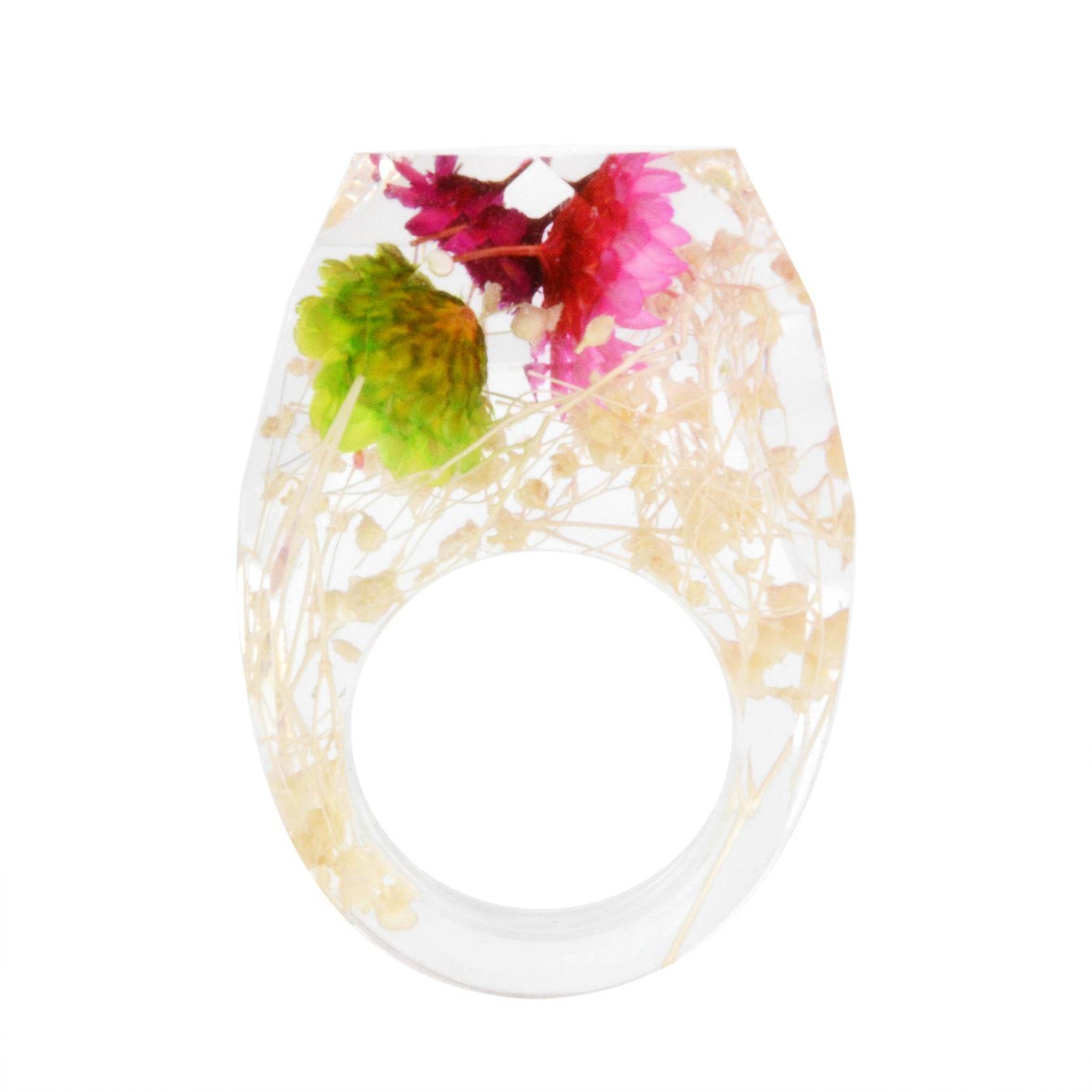 Dried Flower Resin Forest Handmade Dried Flower Epoxy Ring - www.Shopthatapp.com