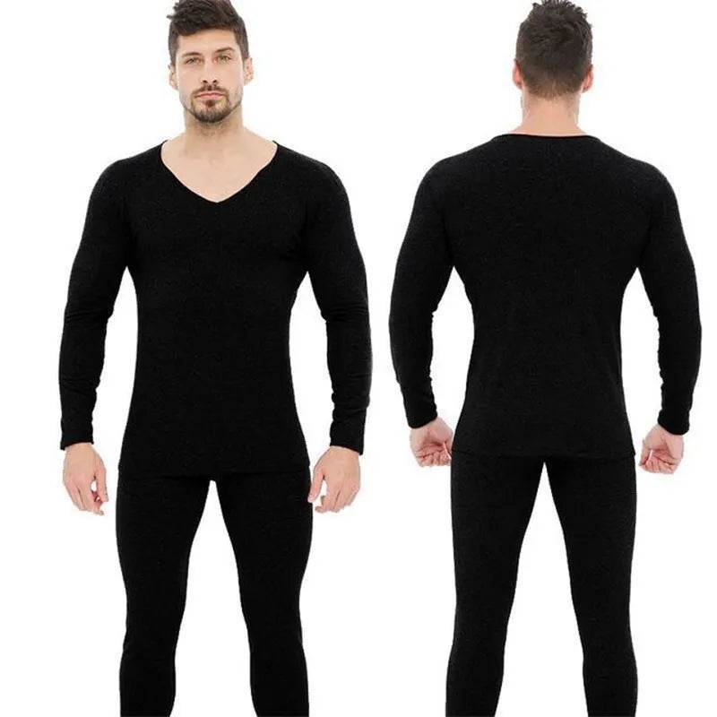 Winter Men's Sleepwear Loungewear Cashmere Long John set - www.Shopthatapp.com
