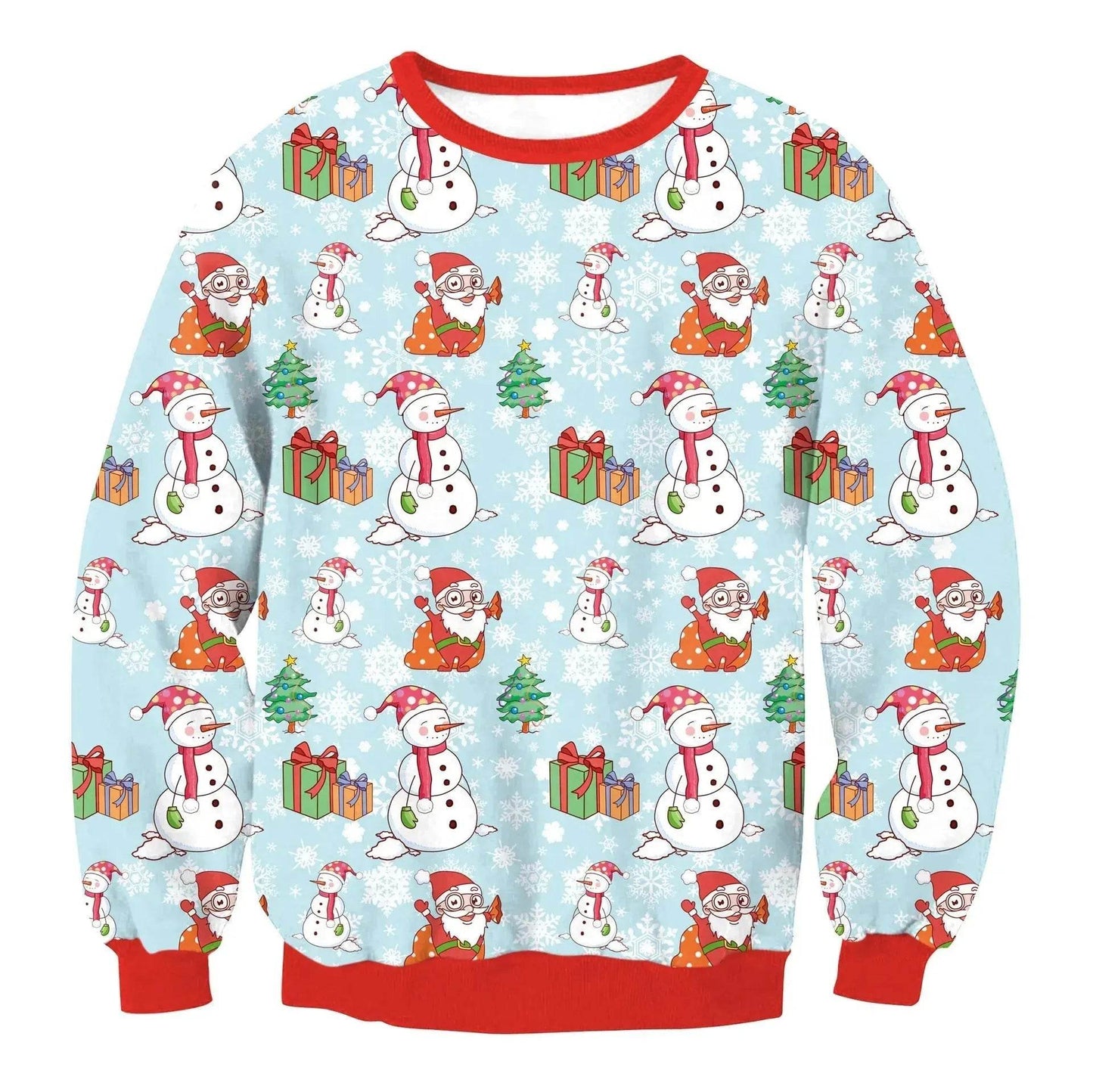 Autumn Winter Fashion Ugly Christmas Sweater Santa Elf Funny Pullover Womens Mens Print Sweaters Tops Clothing - www.Shopthatapp.com