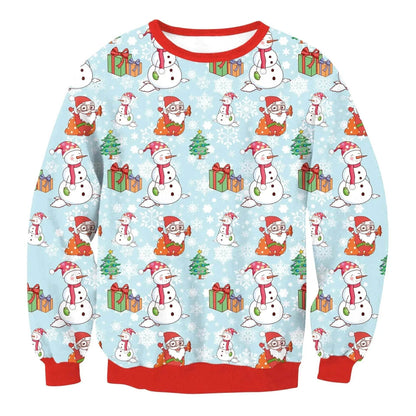 Autumn Winter Fashion Ugly Christmas Sweater Santa Elf Funny Pullover Womens Mens Print Sweaters Tops Clothing - www.Shopthatapp.com