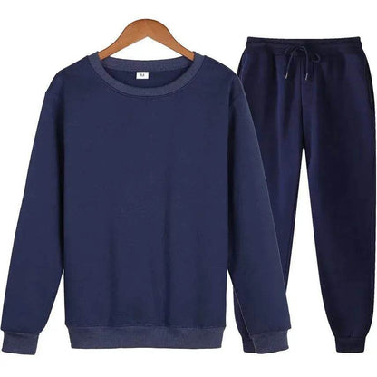 Autumn Winter  street fashion Plain Crew neck Sweatsuit for men - www.Shopthatapp.com