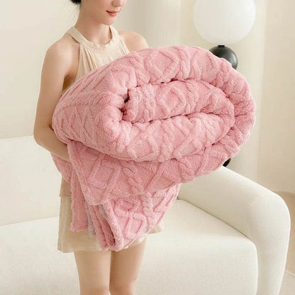 Single-layer Double-sided Tower Velvet Sofa Cover Soft Winter Blanket - www.Shopthatapp.com