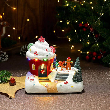 Christmas Rotating Resin Luminous Music Box Ornaments - www.Shopthatapp.com