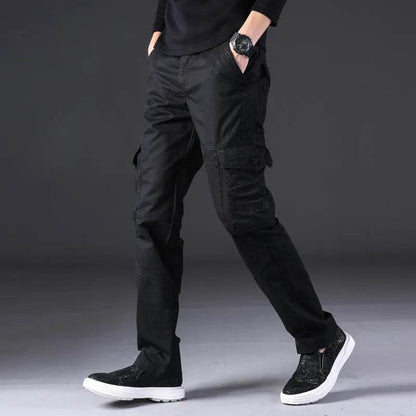 Overalls Men's Outdoor Casual Trousers Pure Cotton Straight Loose Multi-pocket Cargo Pant - www.Shopthatapp.com