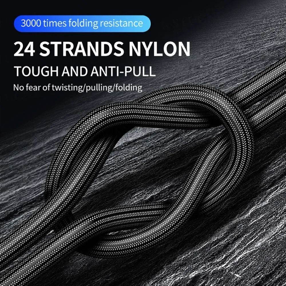 Nylon Braided Mobile Phone Fast Charging Cable - www.Shopthatapp.com