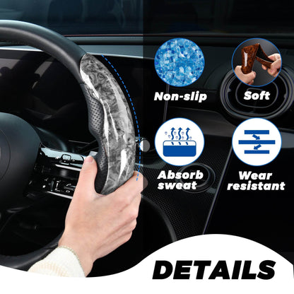 Mahogany Gray Buckle Steering Wheel - www.Shopthatapp.com