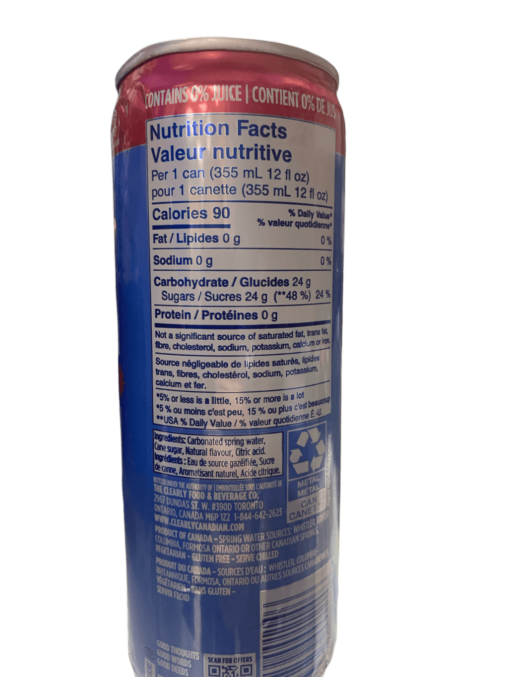 Clearly Canadian Sparkling Wild Cherry Cans 355ML - Canadian Edition - www.Shopthatapp.com