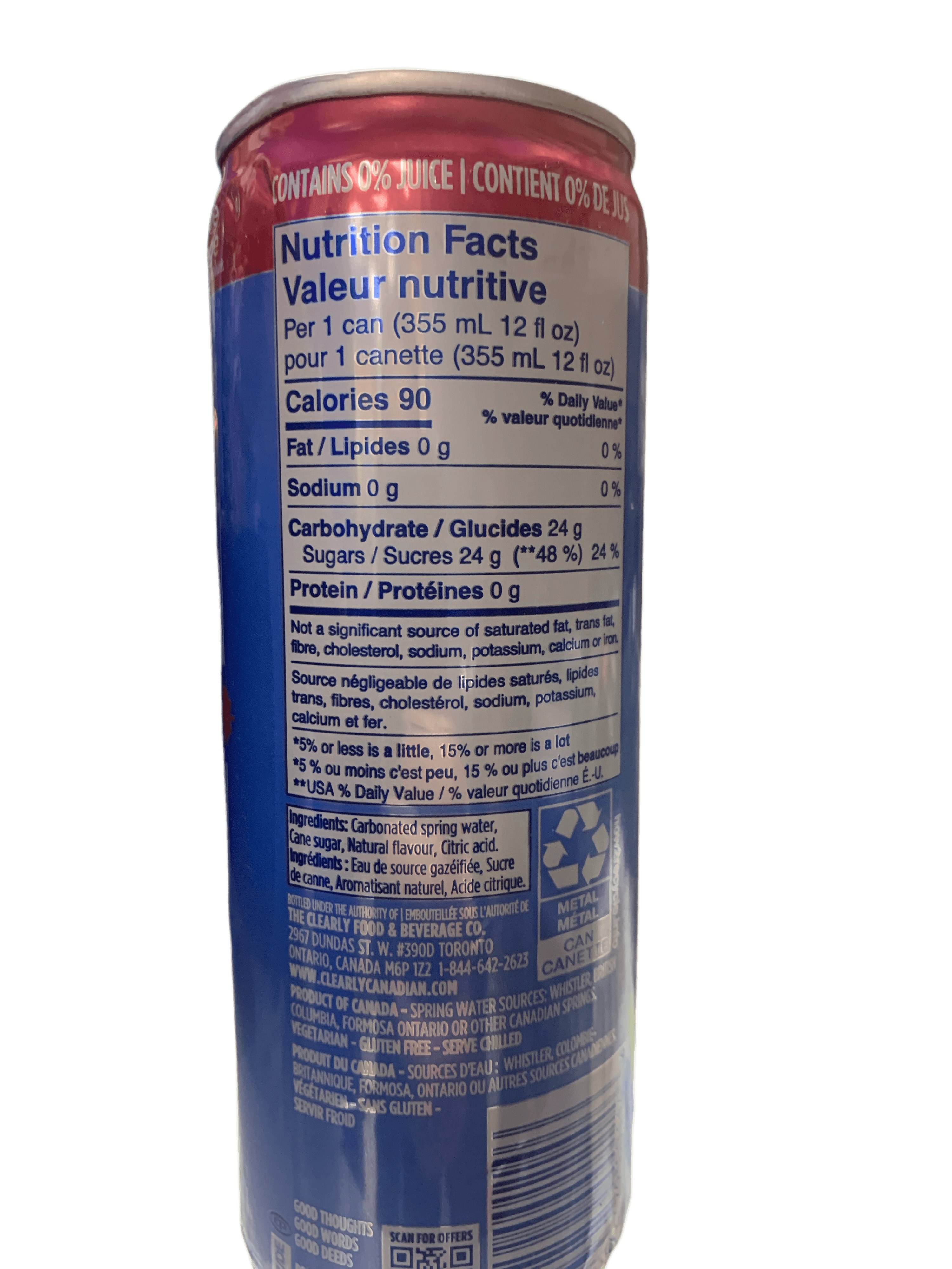 Clearly Canadian Sparkling Wild Cherry Cans 355ML - Canadian Edition - www.Shopthatapp.com