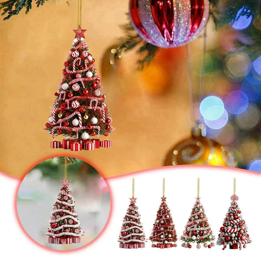 Christmas Tree Pendant Holiday Decoration Acrylic Flat Decorations - www.Shopthatapp.com