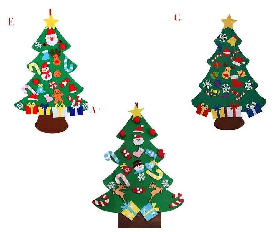 DIY Felt Christmas Tree New Year Toddler Kids Handmade Gift Toys Door Wall Hanging Ornaments Holiday Party Home Decor Set - www.Shopthatapp.com