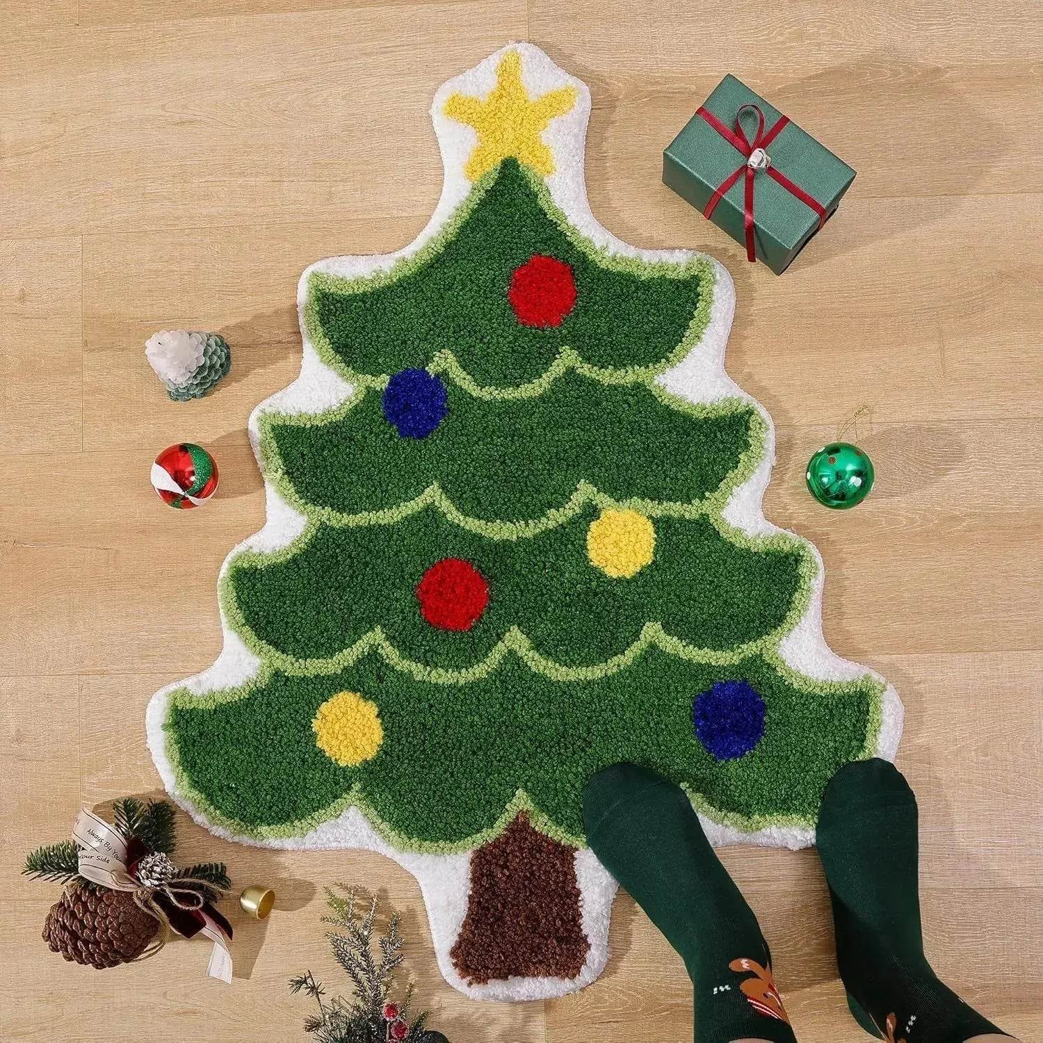 Nordic Christmas Tree Cashmere Mat - www.Shopthatapp.com