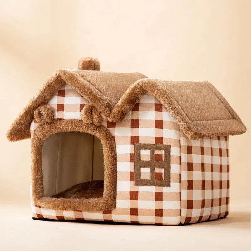 Foldable Dog House Pet Cat Bed Winter Dog Villa Sleep Kennel Removable Nest Warm Enclosed Cave Sofa Pets Supplies - www.Shopthatapp.com