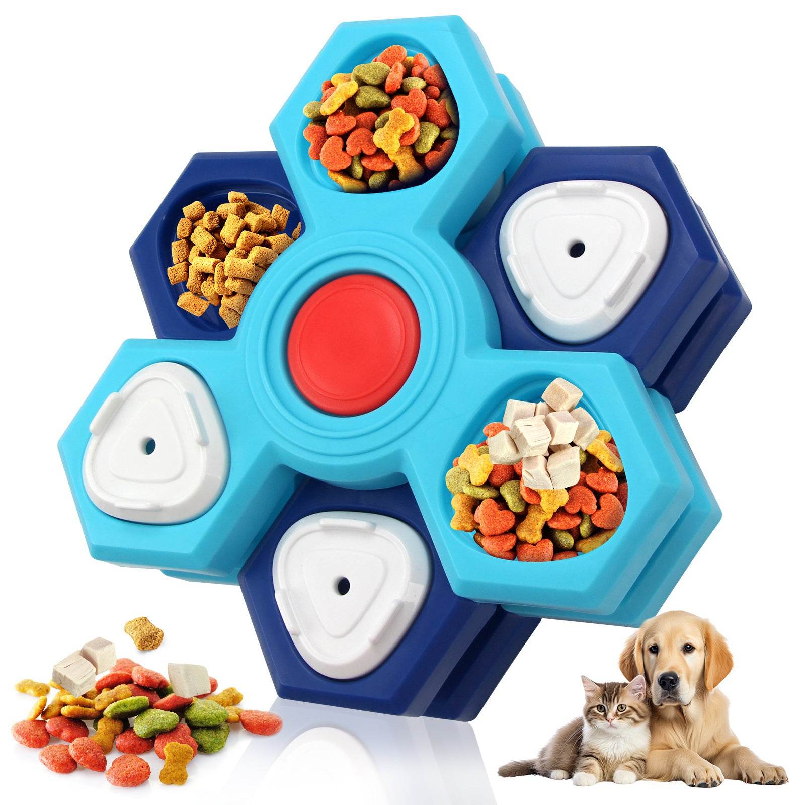 4 Layers Slow Feeder Dog bowl Puzzle feeder toy - www.Shopthatapp.com