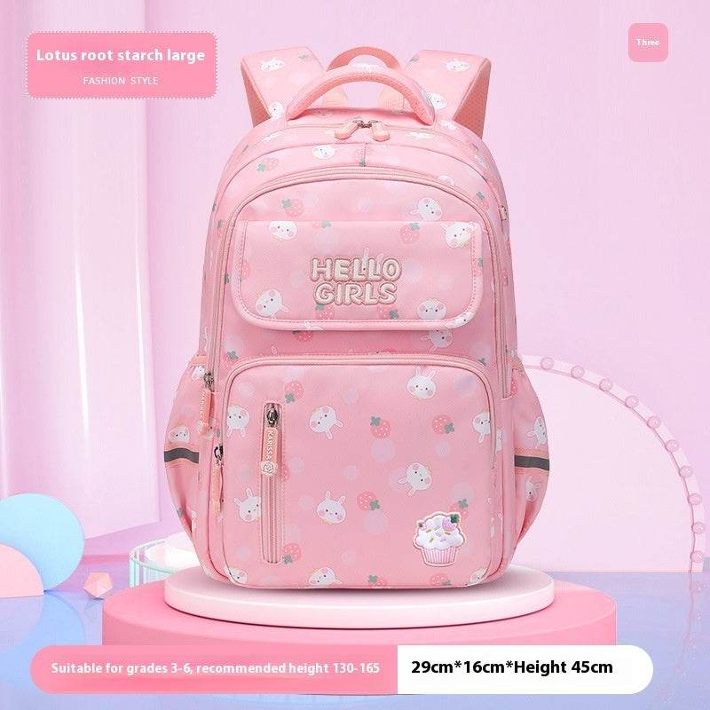 6-12-year-old Primary School Children Girls Backpack Large Capacity Schoolbag - www.Shopthatapp.com
