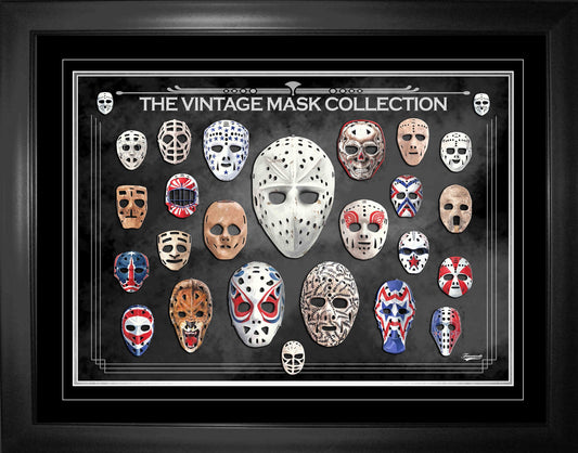 Vintage Goalie Mask Framed Print - www.Shopthatapp.com