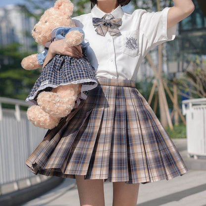 Student Jk Plaid Skirt Preppy Style Mini Pleated  Kilt Skirt - www.Shopthatapp.com